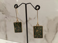 Green Clay Earrings with Gold Flakes