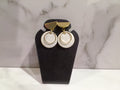 Gold Double Circle Clay Earrings
