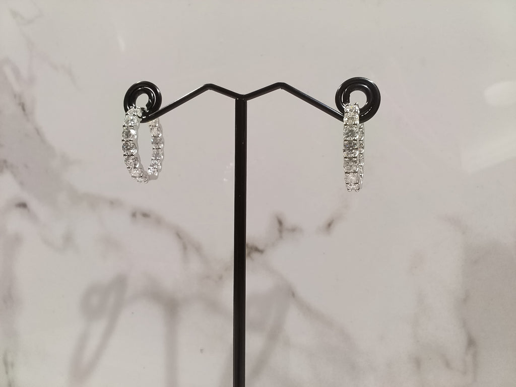 Moissanite Hoop Earrings - 925 Sterling Silver