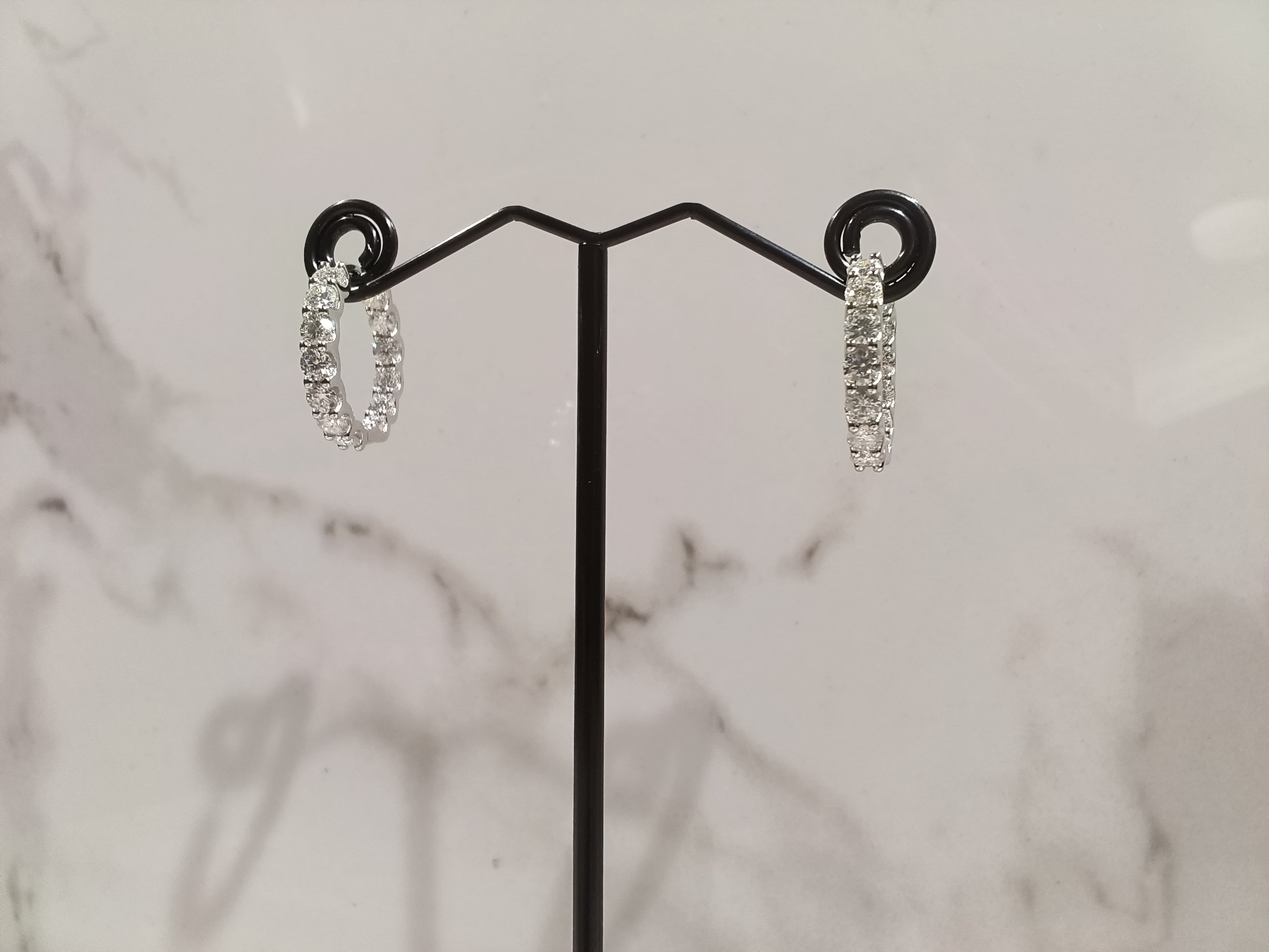 Moissanite Hoop Earrings - 925 Sterling Silver