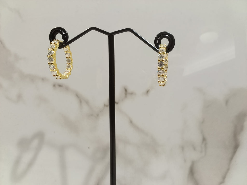 Gold Plated Moissanite Hoop Earrings - 925 Sterling Silver 1CT #52