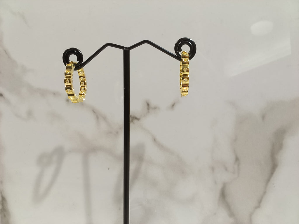 Gold Plated Moissanite Hoop Earrings - 925 Sterling Silver 1CT #52