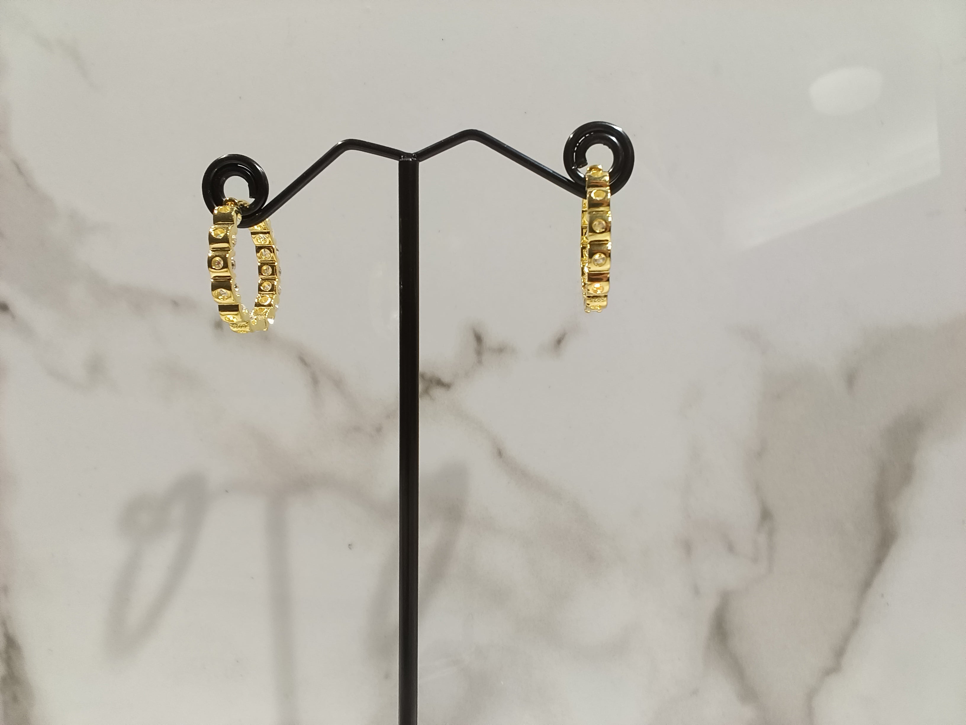 Gold Plated Moissanite Hoop Earrings - 925 Sterling Silver 1CT #52