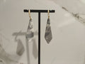 Marble Clay Drop Earrings with Gold Chain