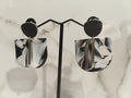 Black and White Marble Clay Earrings