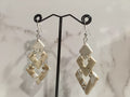 White and Gold Marble Clay Chandelier Earrings