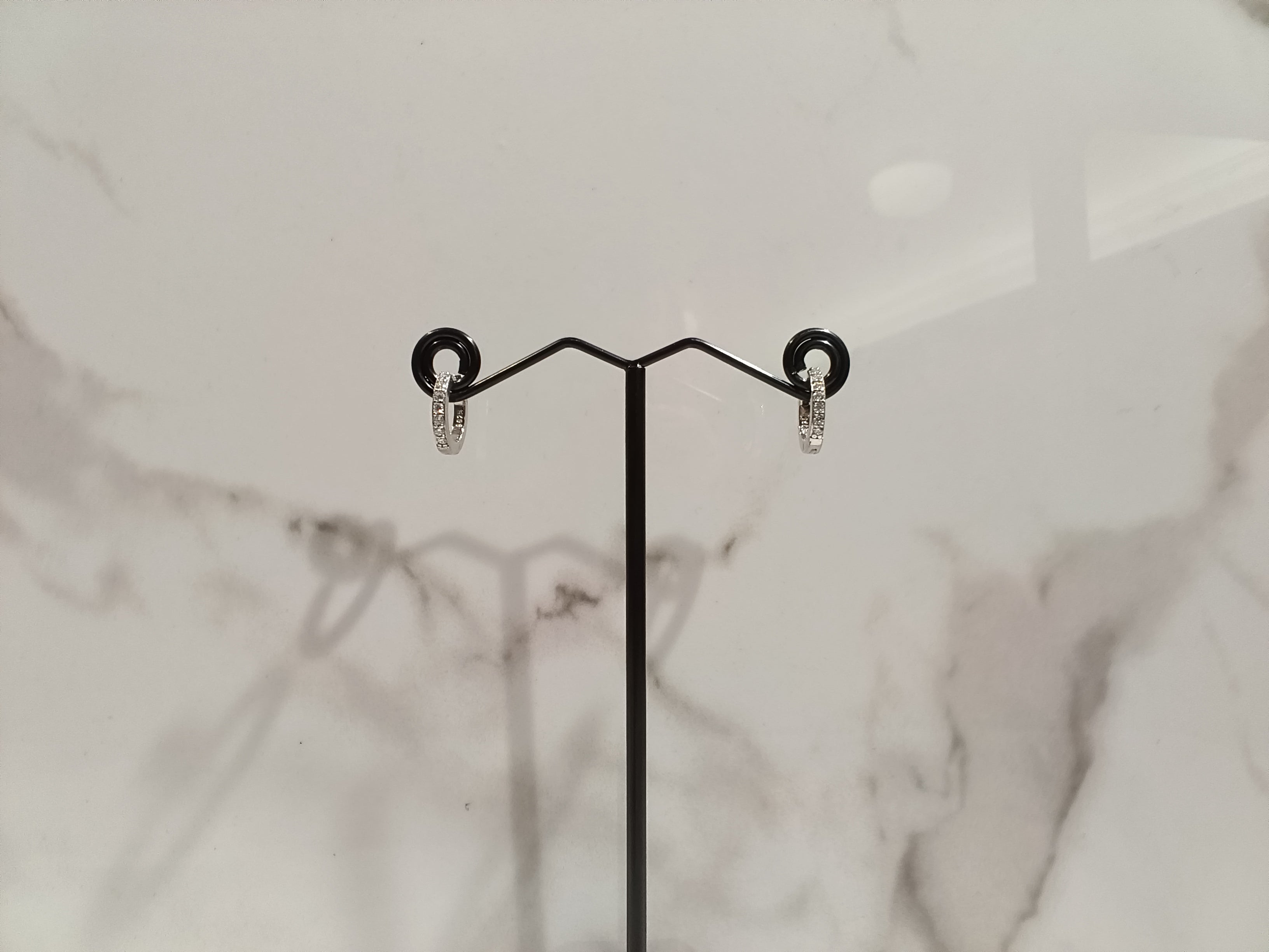Moissanite Sterling Silver Hoop Earrings - #6