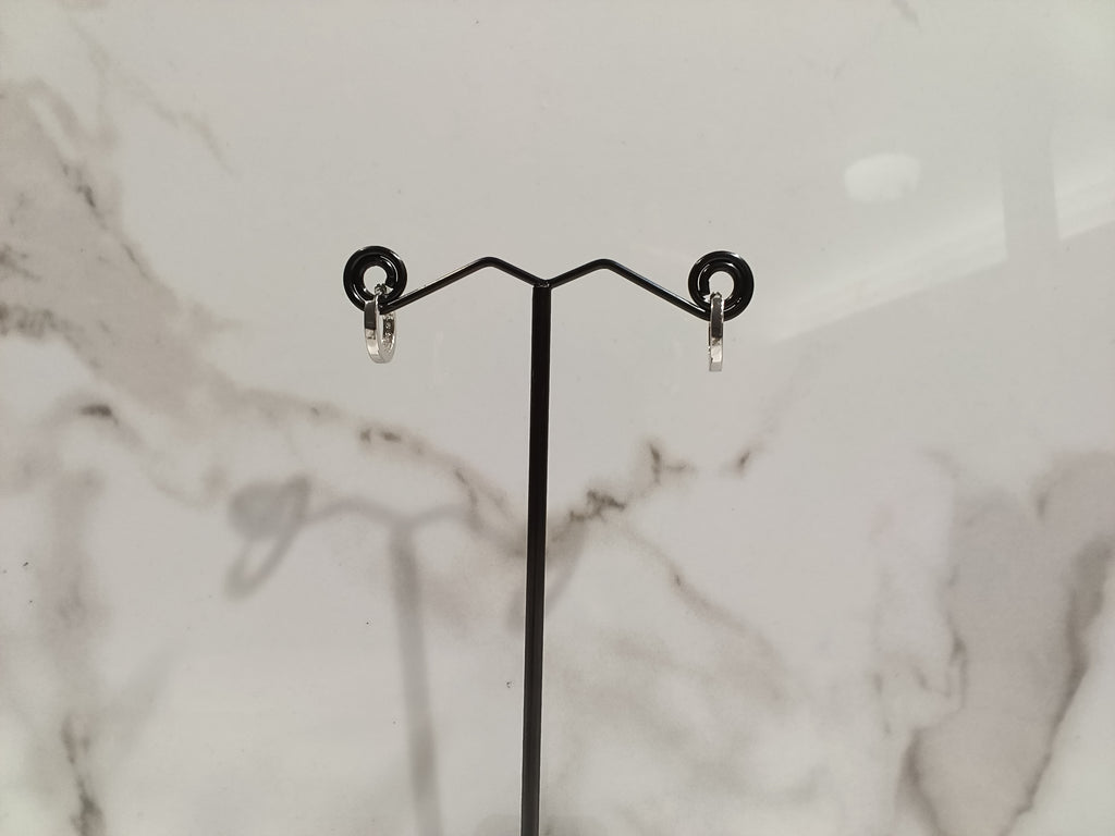 Moissanite Sterling Silver Hoop Earrings - #6