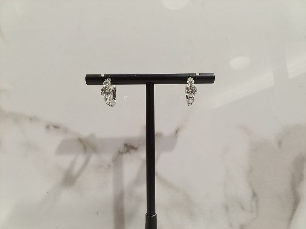 50mm Moissanite Sterling Silver Hoop Earrings - #56