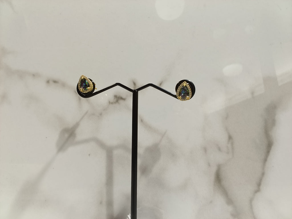 Gold Teardrop Stud Earrings
