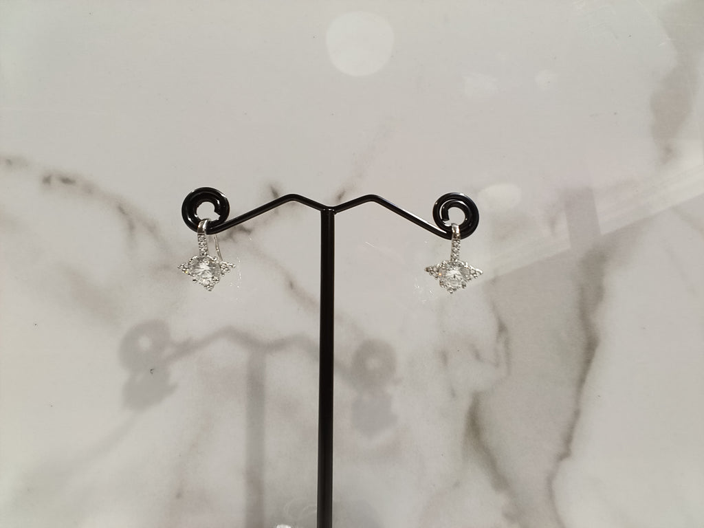 2.0 CT Moissanite Sterling Silver Clover Drop Earrings - #22