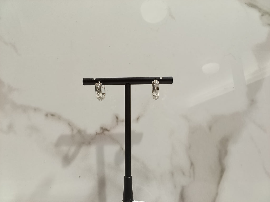 0.75 CT Moissanite Sterling Silver Huggie Hoop Earrings - #60