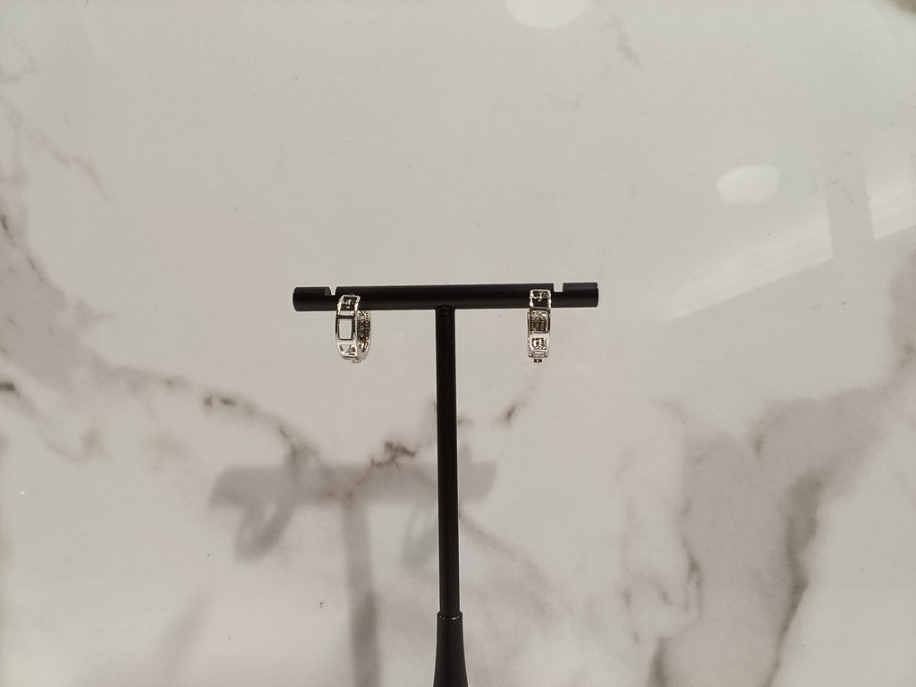 0.75 CT Moissanite Sterling Silver Huggie Hoop Earrings - #60