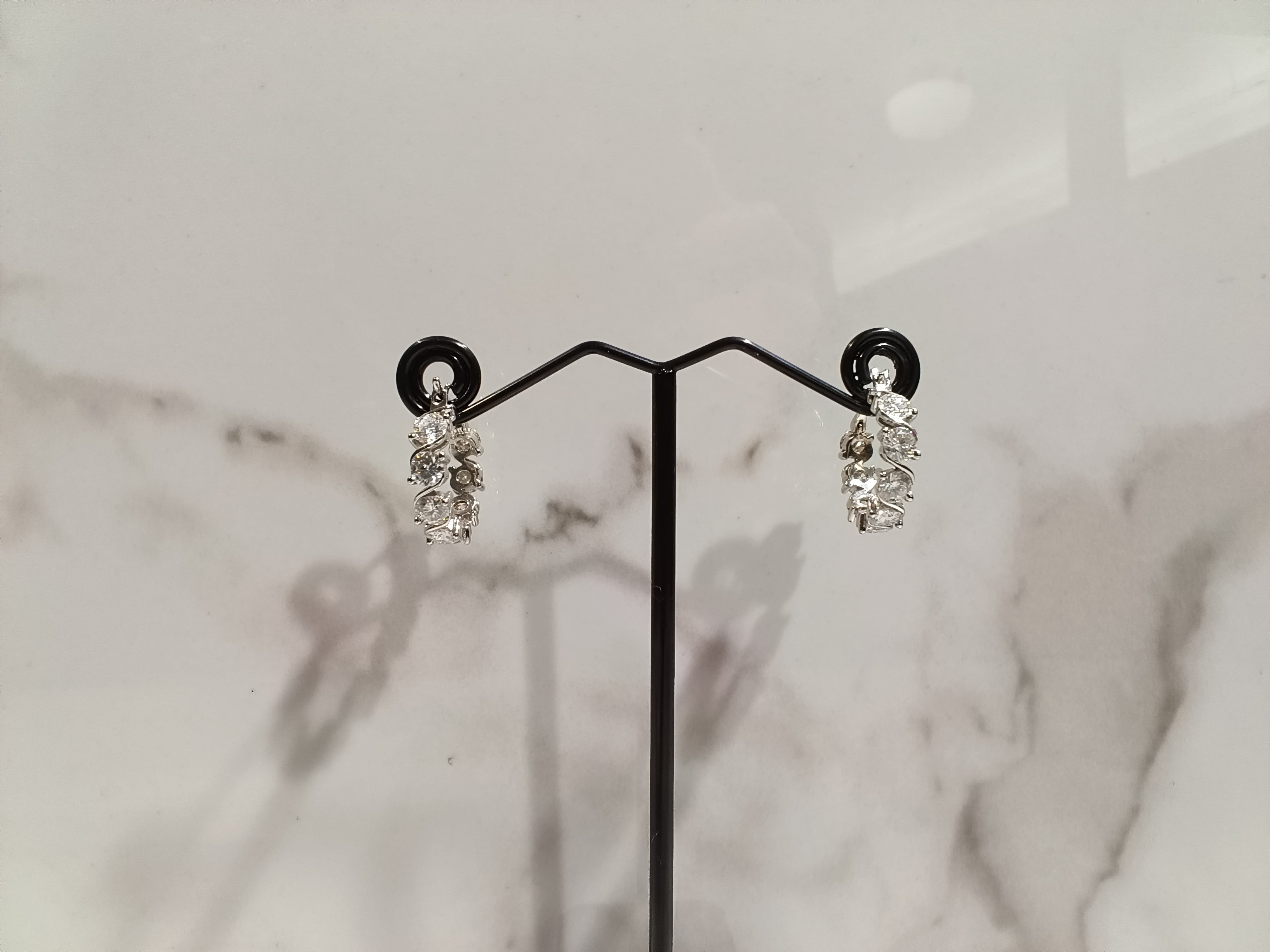 3.0 CT Moissanite Sterling Silver Flower Huggie Earrings - #51