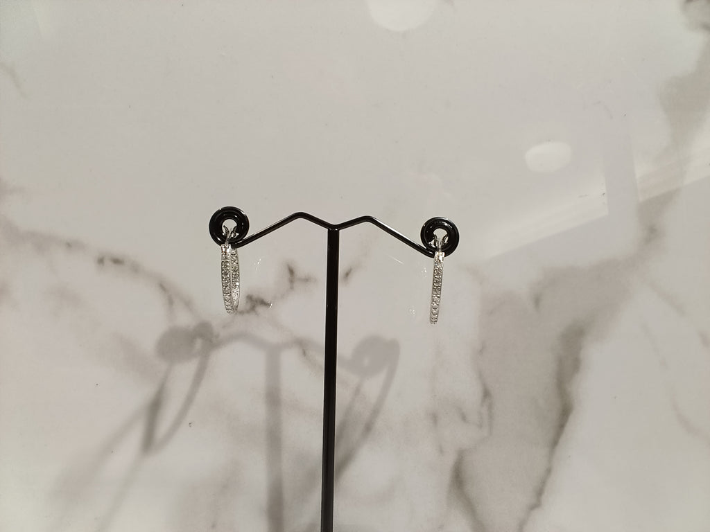 Moissanite Sterling Silver Huggie Hoop Earrings