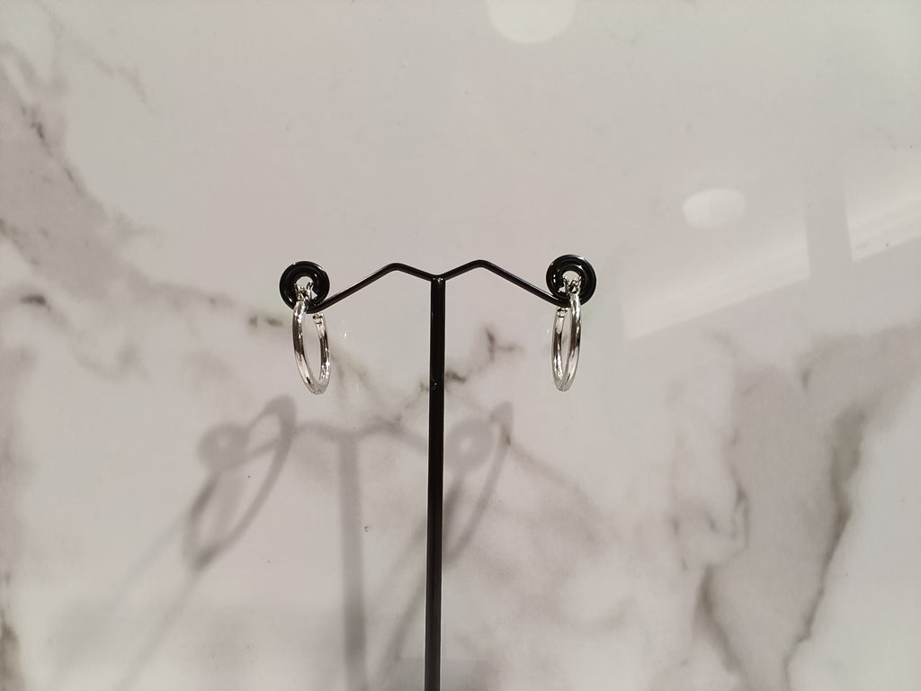 Moissanite Sterling Silver Huggie Hoop Earrings