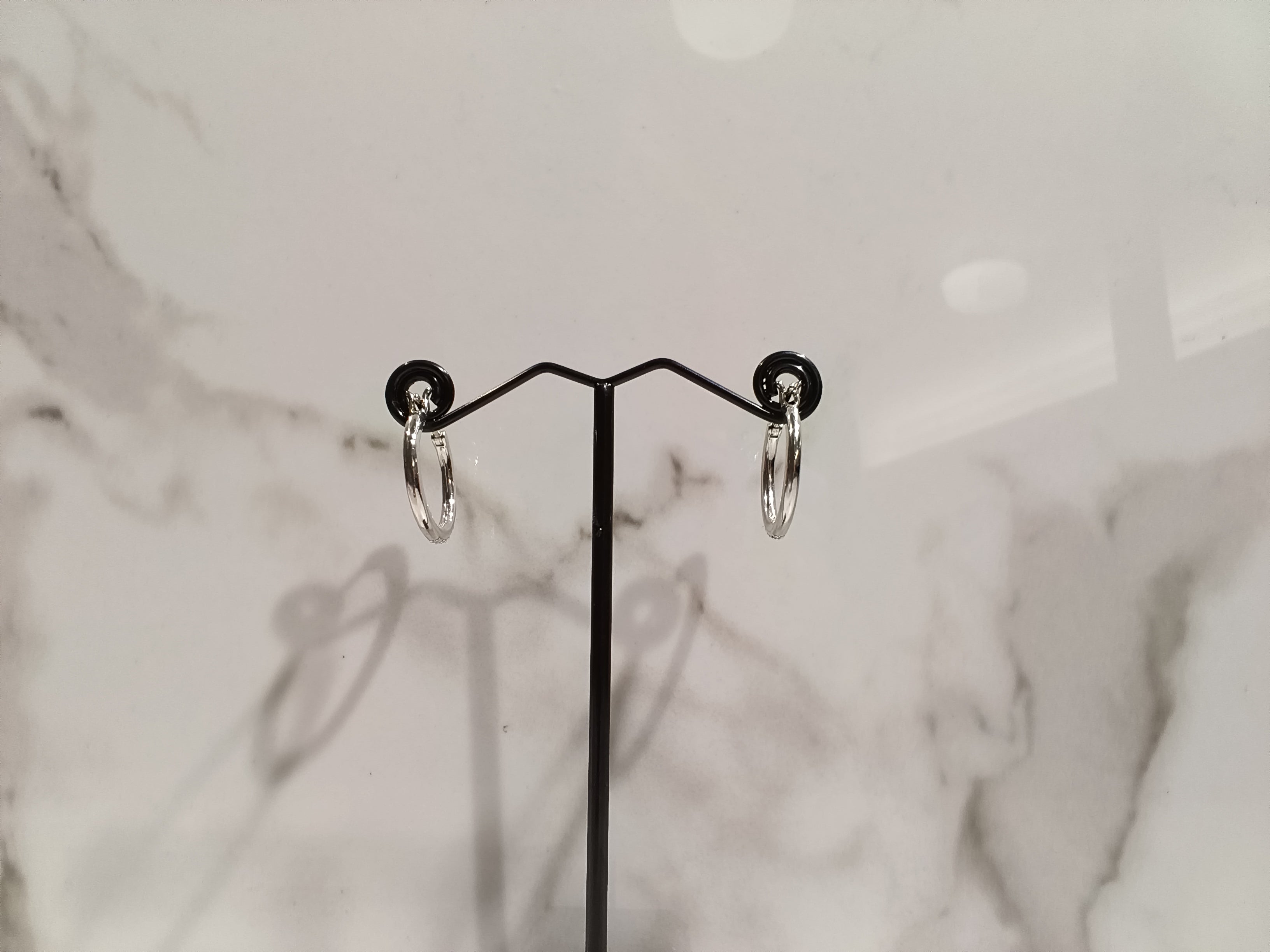 Moissanite Sterling Silver Huggie Hoop Earrings
