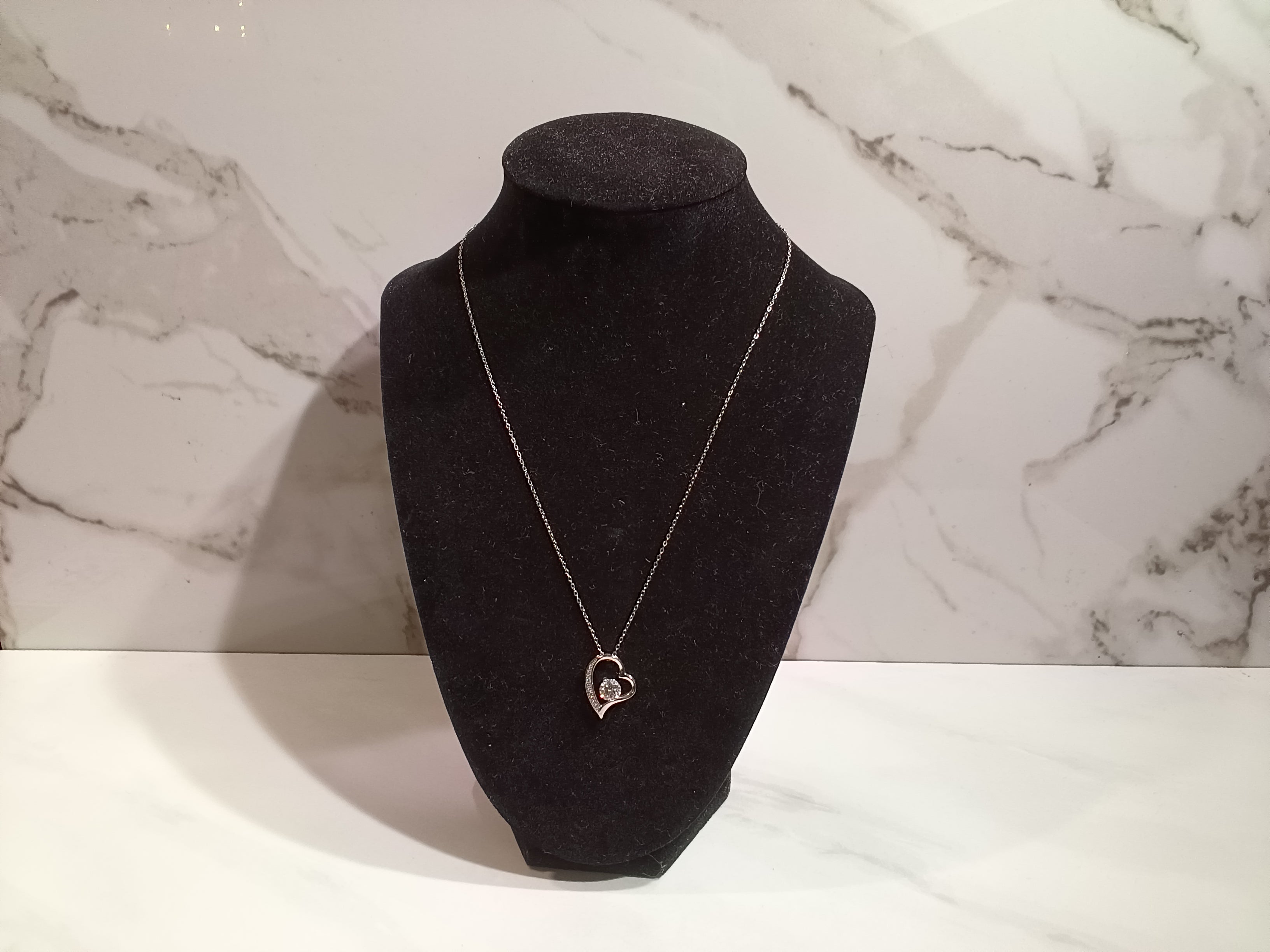 Sterling Silver Heart Pendant Necklace -1002