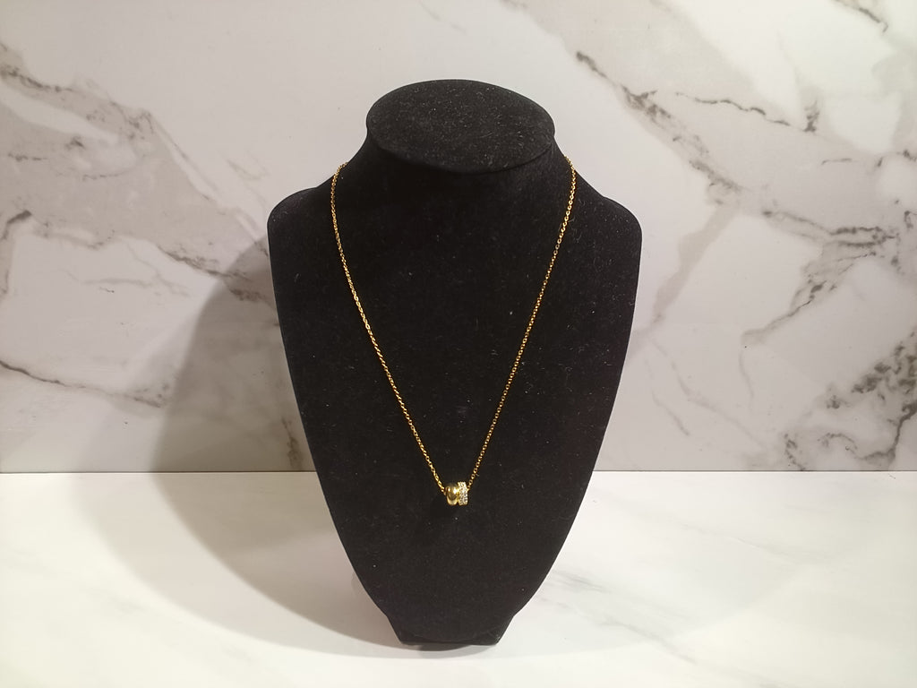 Gold Over Sterling Silver Moissanite Solitaire Necklace - #7