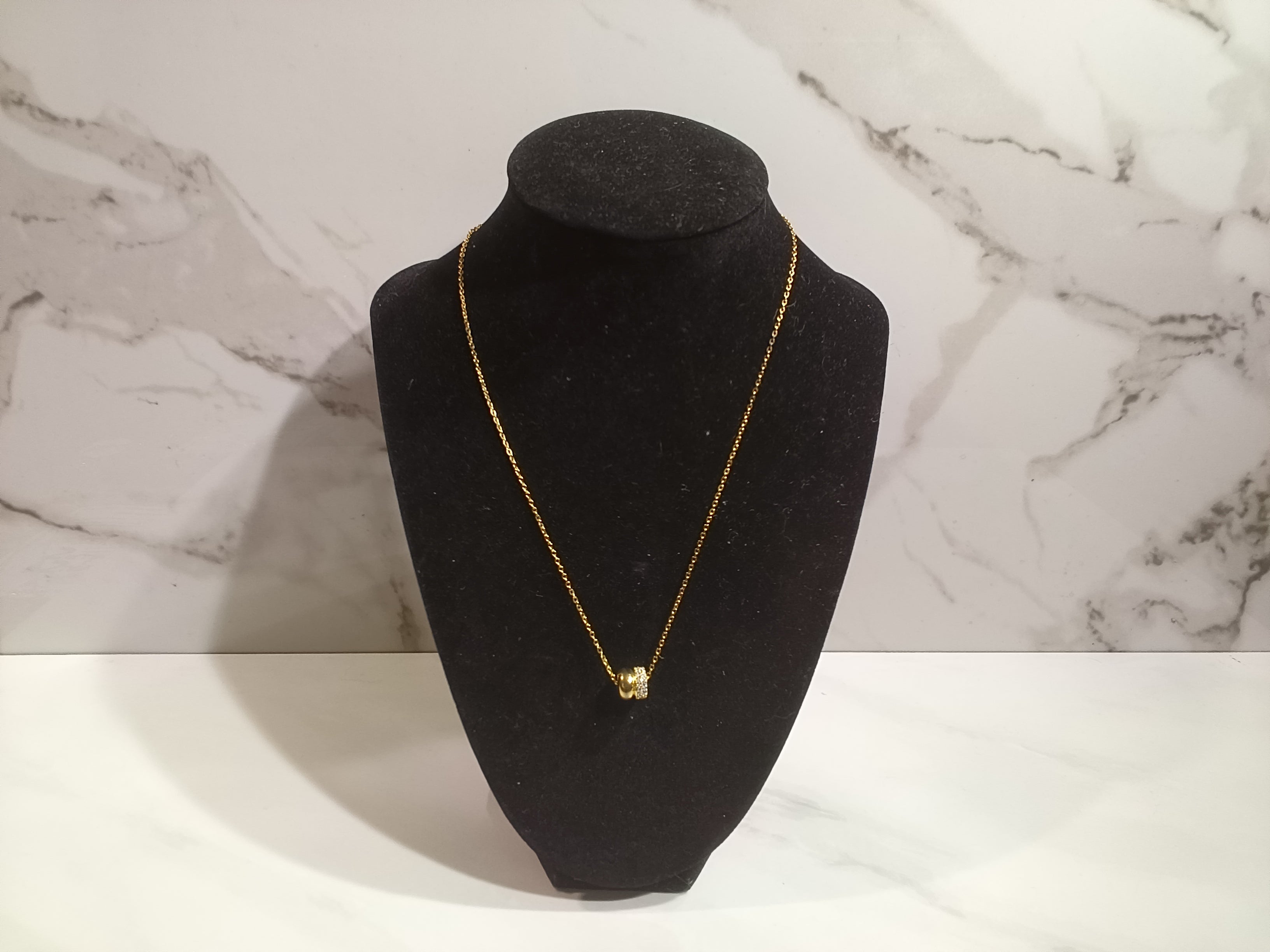 Gold Over Sterling Silver Moissanite Solitaire Necklace - #7