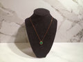Green Clover Rose Gold Over Sterling Silver Necklace