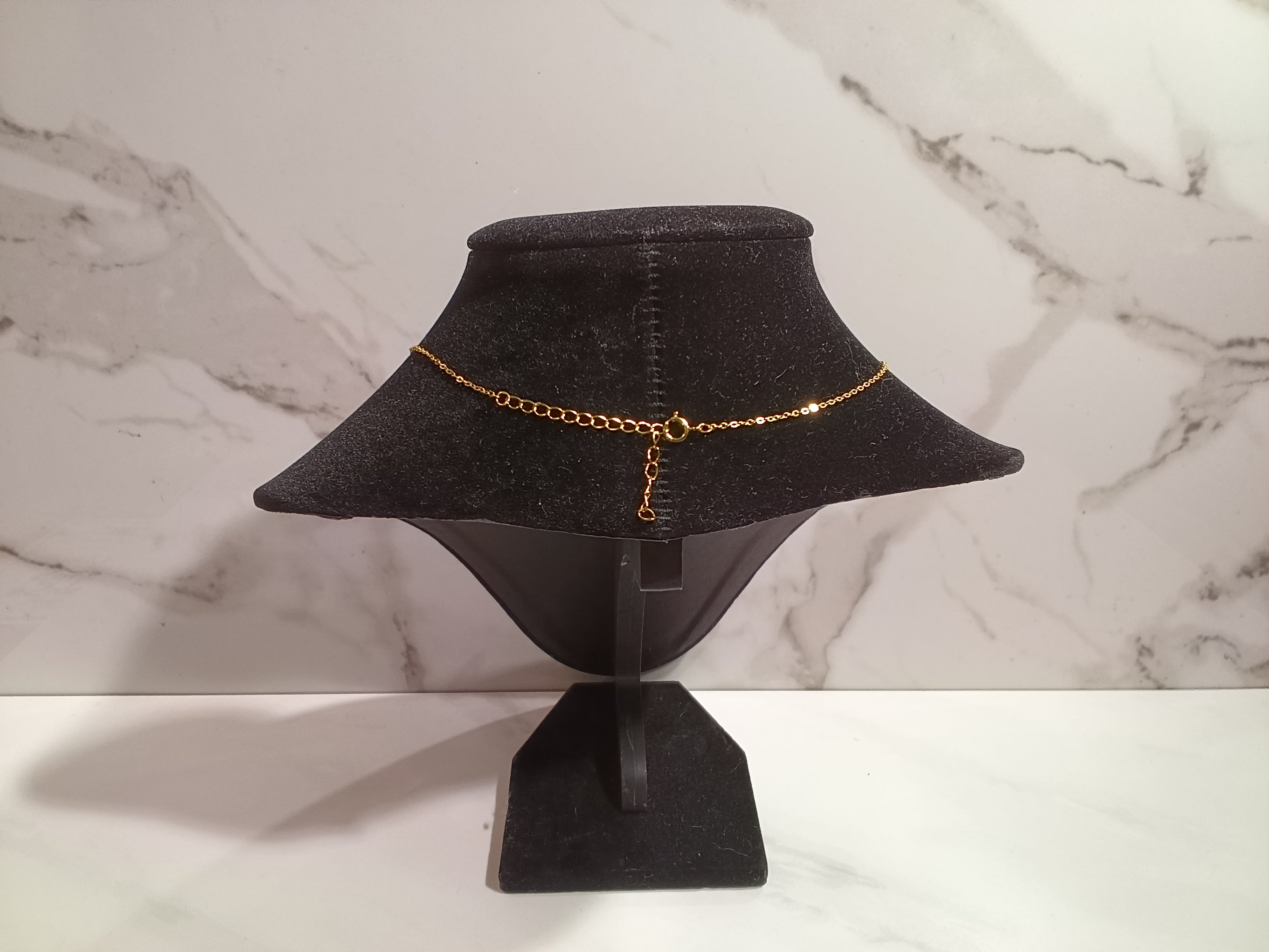 Gold Over Sterling Silver Moissanite V-Link Necklace