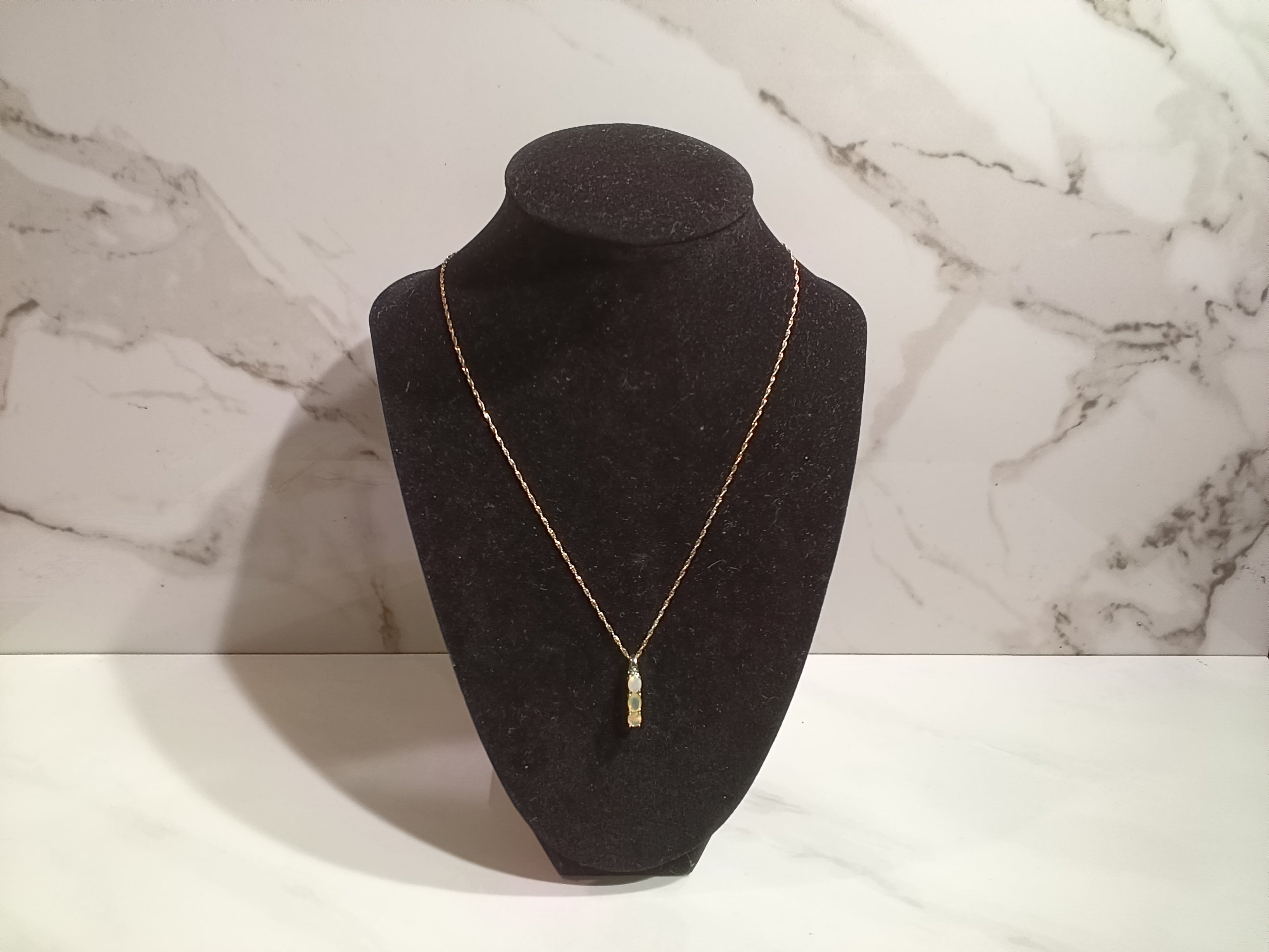 0.45 CT Ethiopian Opal Bar Necklace - #7