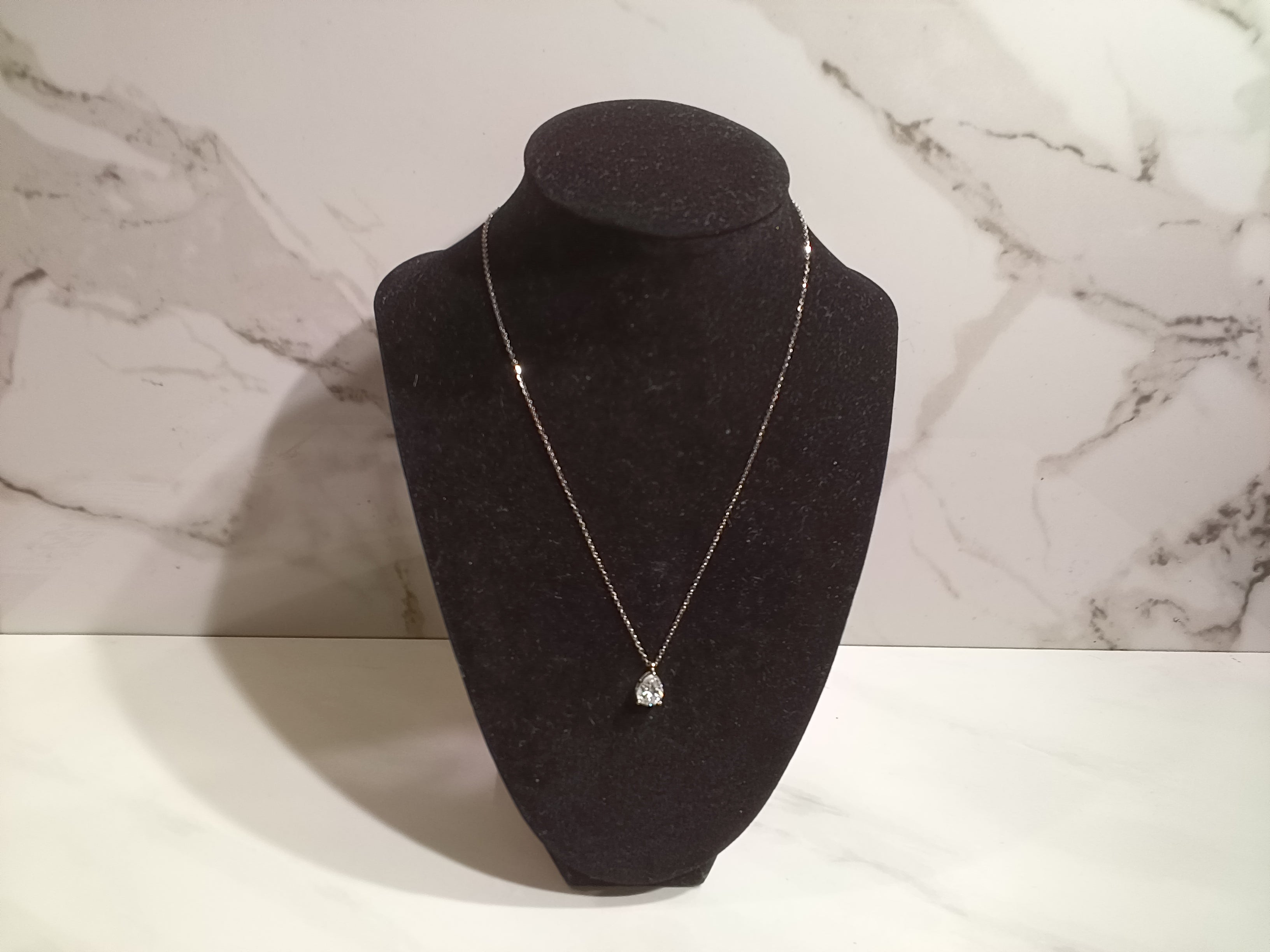 Sterling Silver Moissanite Pear Shape Necklace