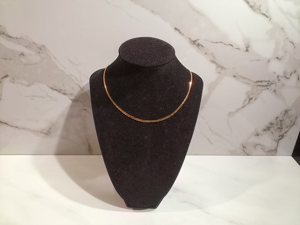 18K Gold Over Brass Omega Necklace