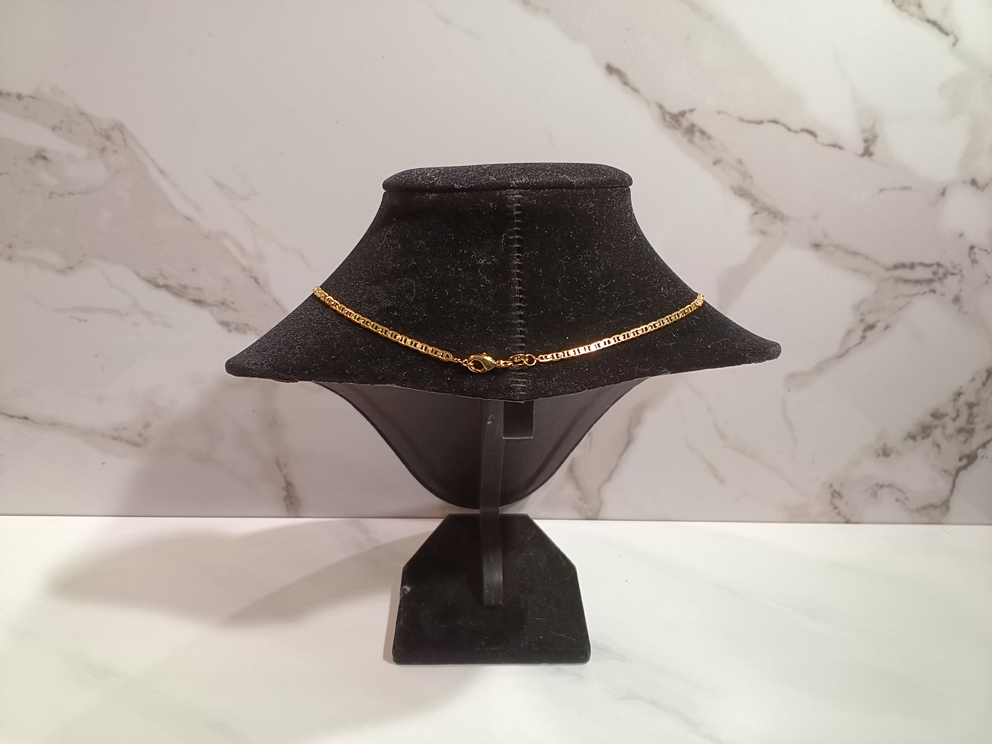 18K Gold Over Brass Omega Necklace