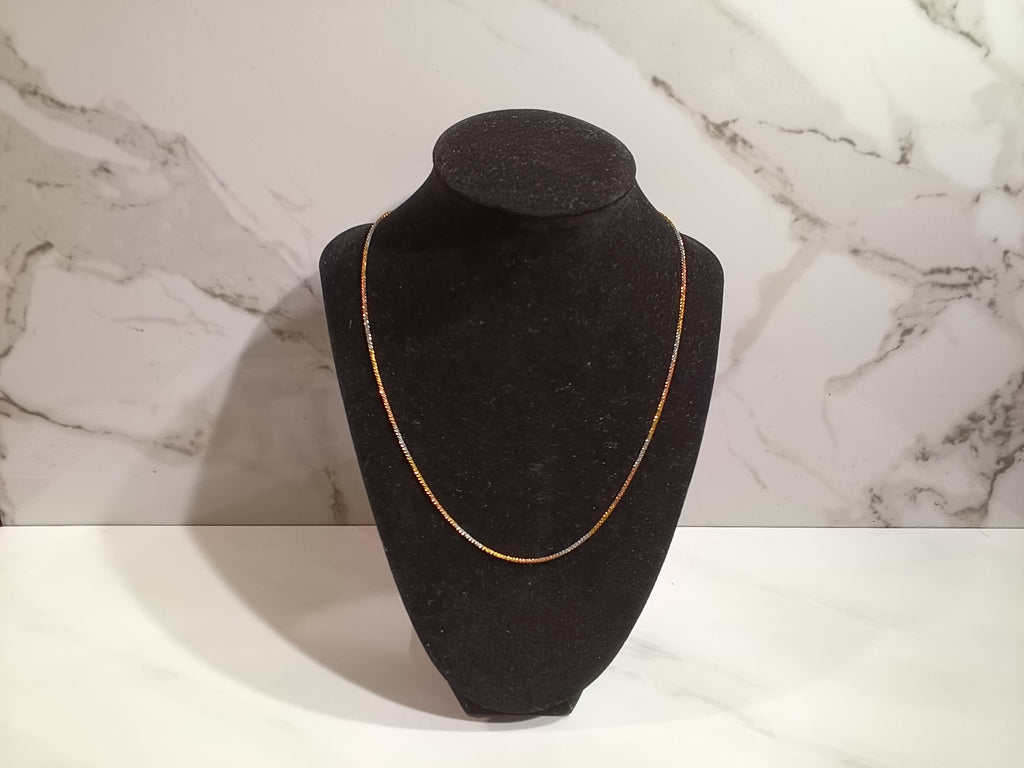 Tri-Color Sterling Silver Chain Necklace