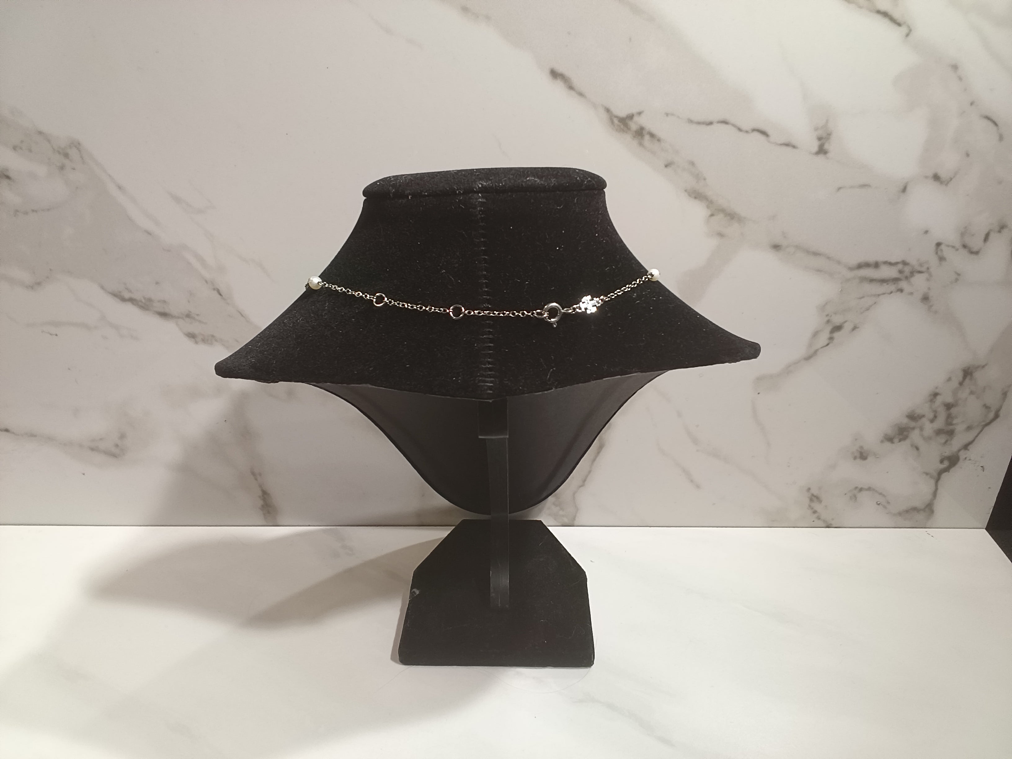 Tory Burch Pearl and Pavé Station Necklace