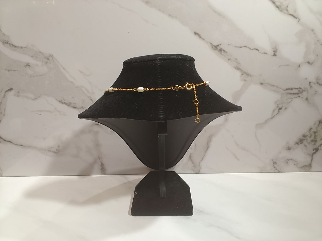 Tory Burch Pink Pavé Station Necklace