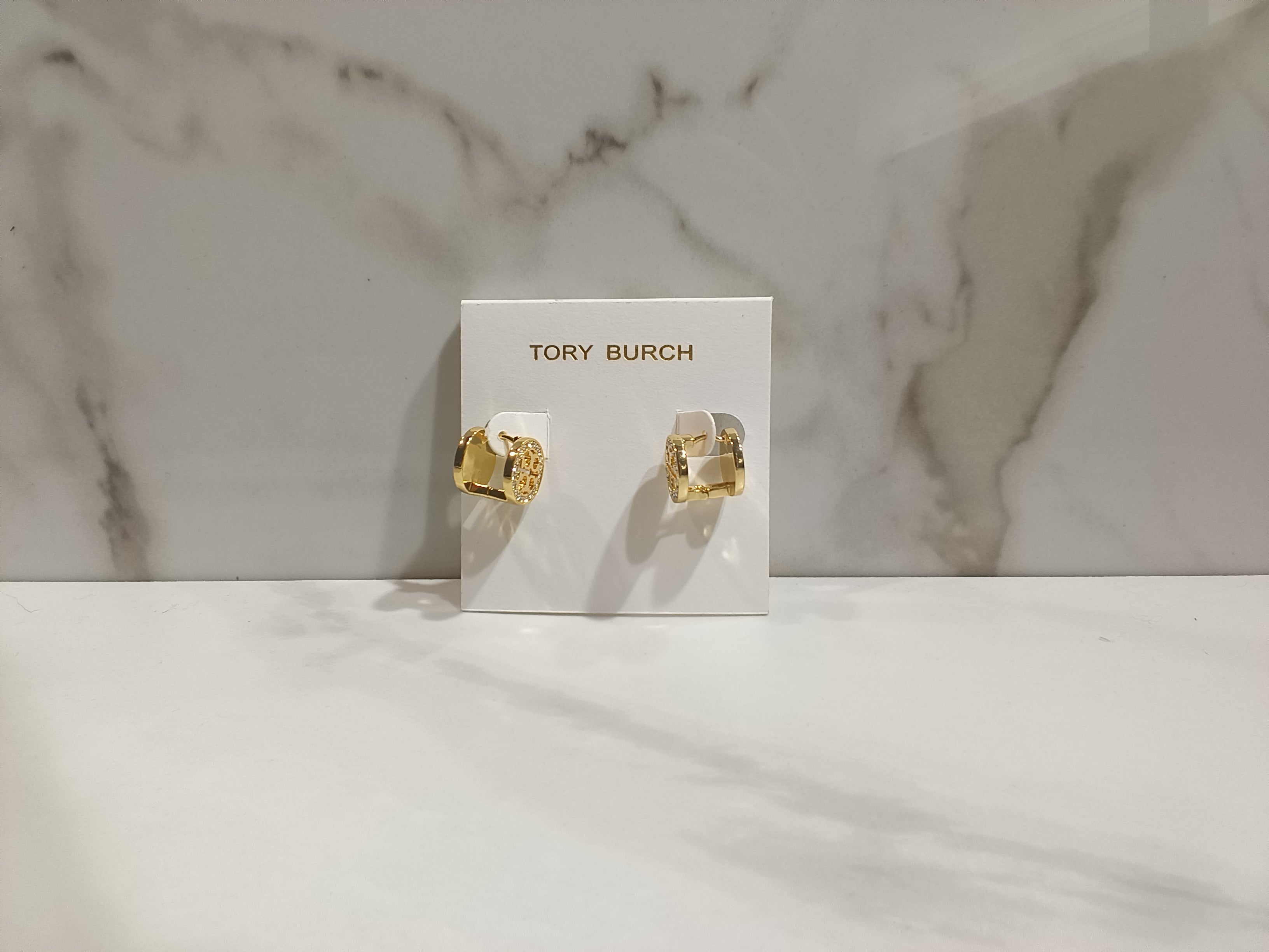 Tory Burch White Two-Sided Stud Earrings