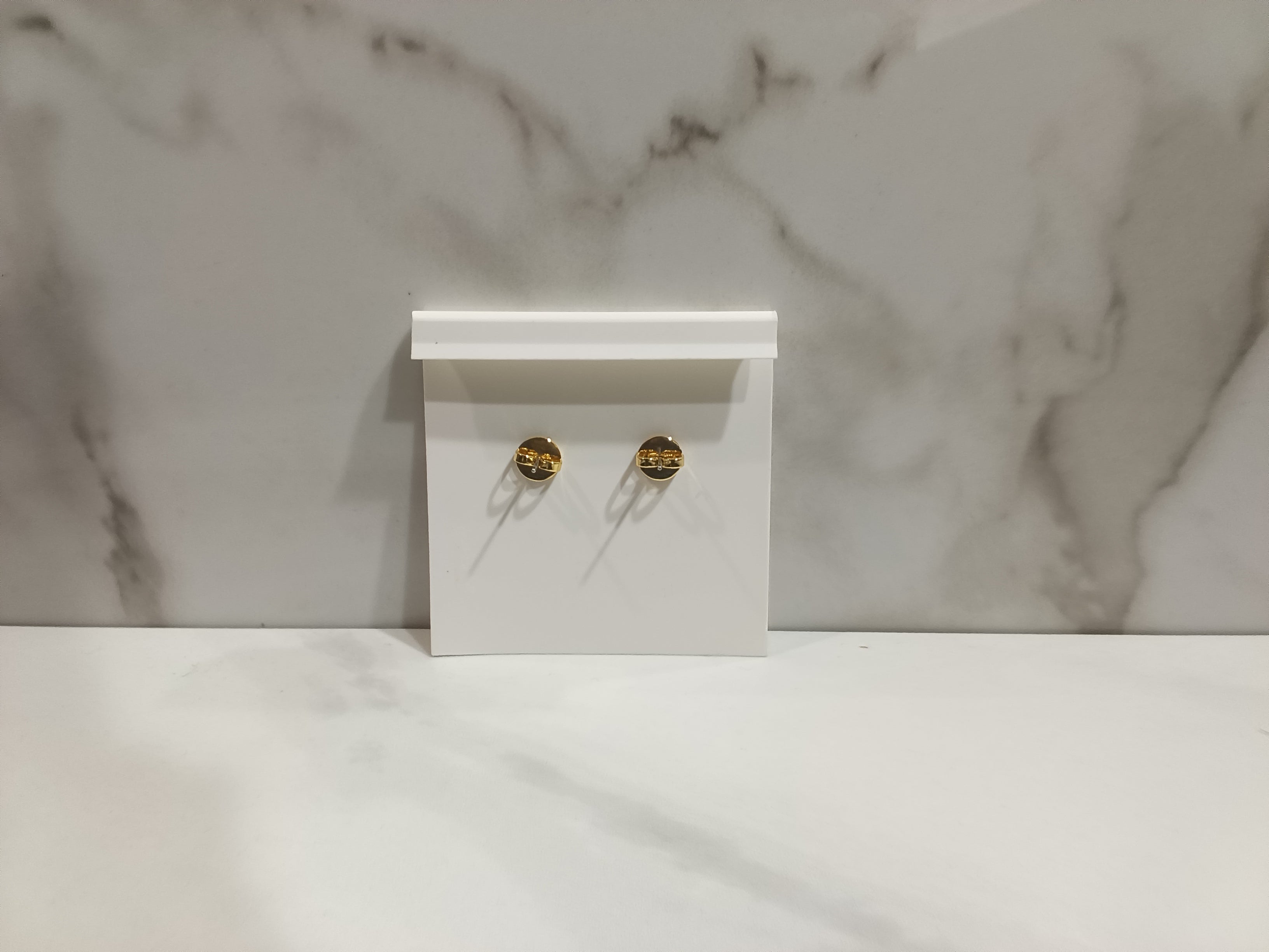 Tory Burch White Enamel Logo Stud Earrings