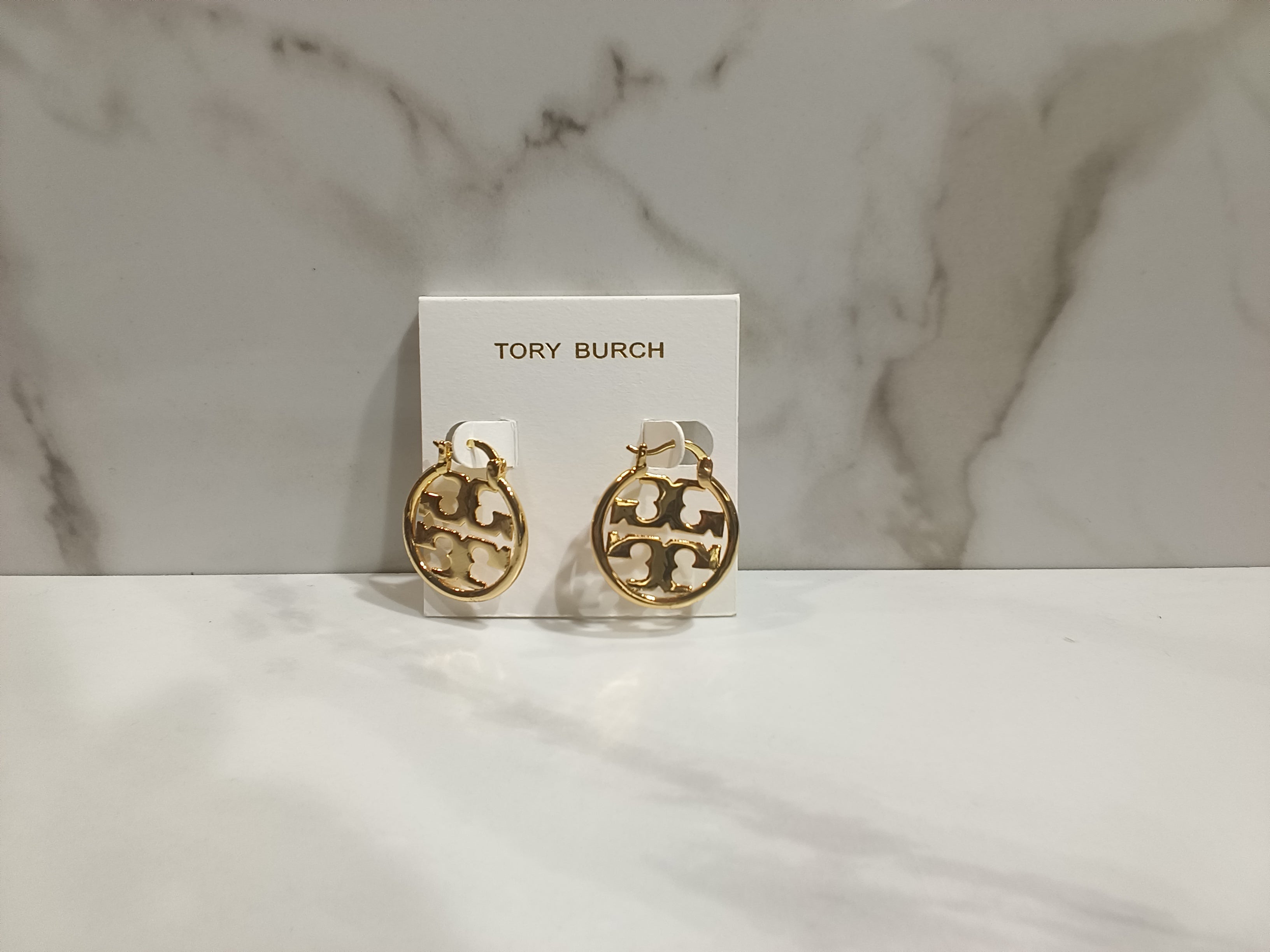 Tory Burch Icon Logo Hoop Earrings