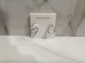 Tory Burch Icon Matte Silver Hoop Earrings