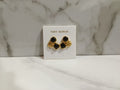 Tory Burch Double Black Gold Stud Earrings