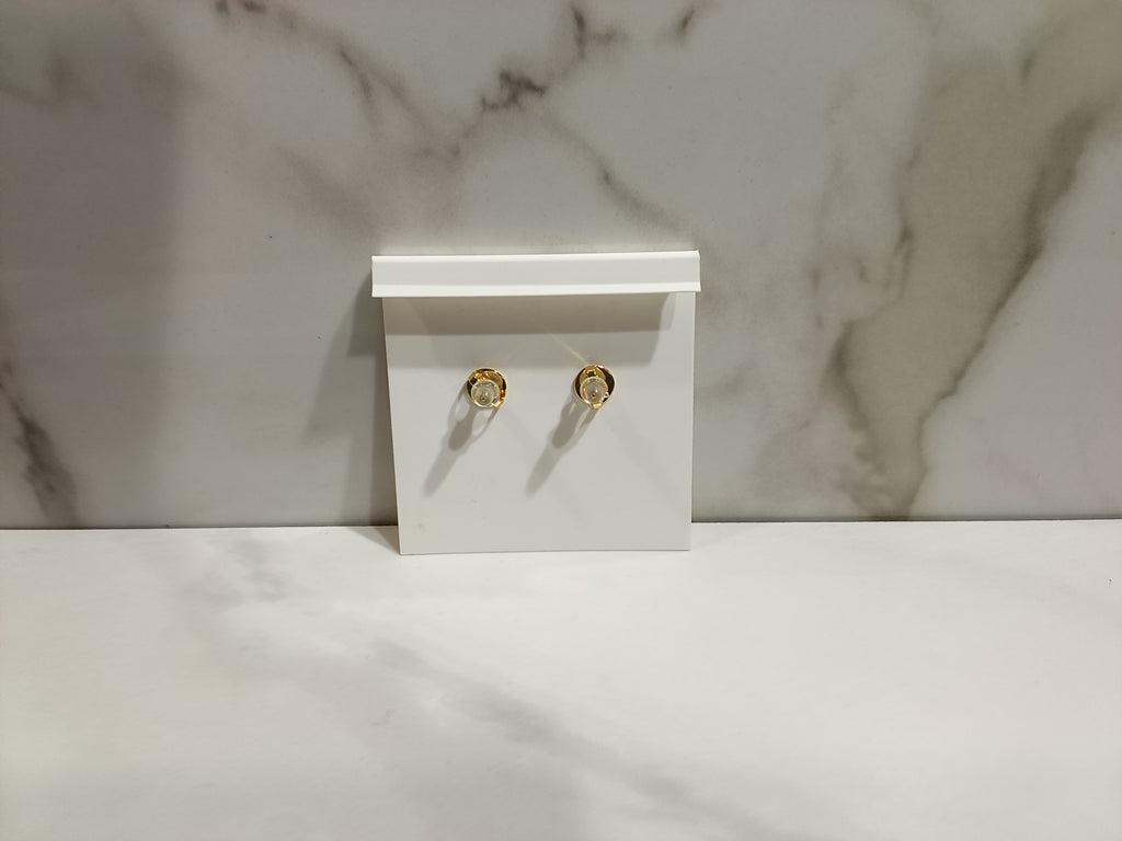 Tory Burch Gold Amber Stud Earrings