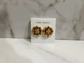 Tory Burch Gold Amber Stud Earrings