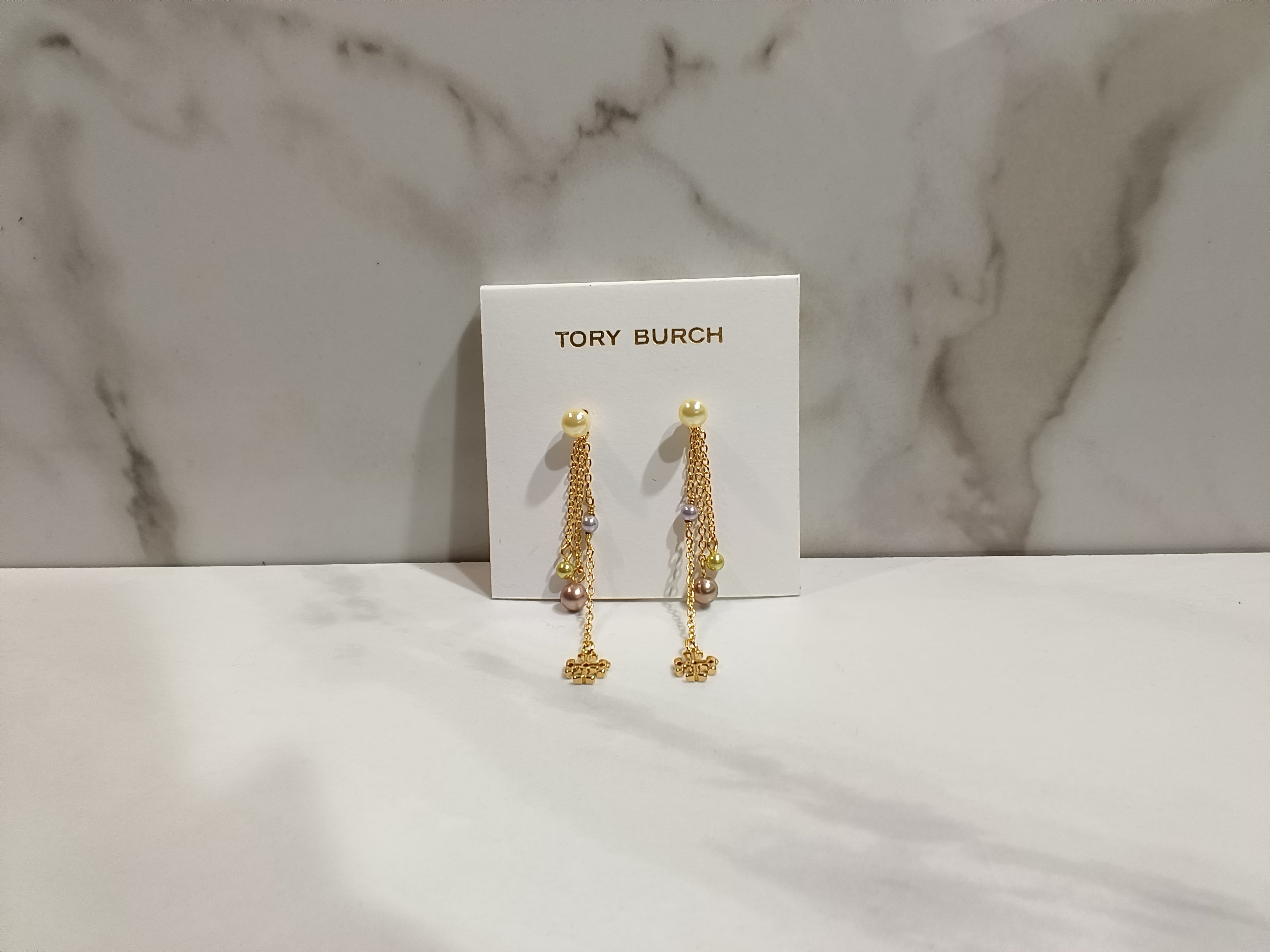 Tory Burch Multi-Colored Pearl Dangle Earrings