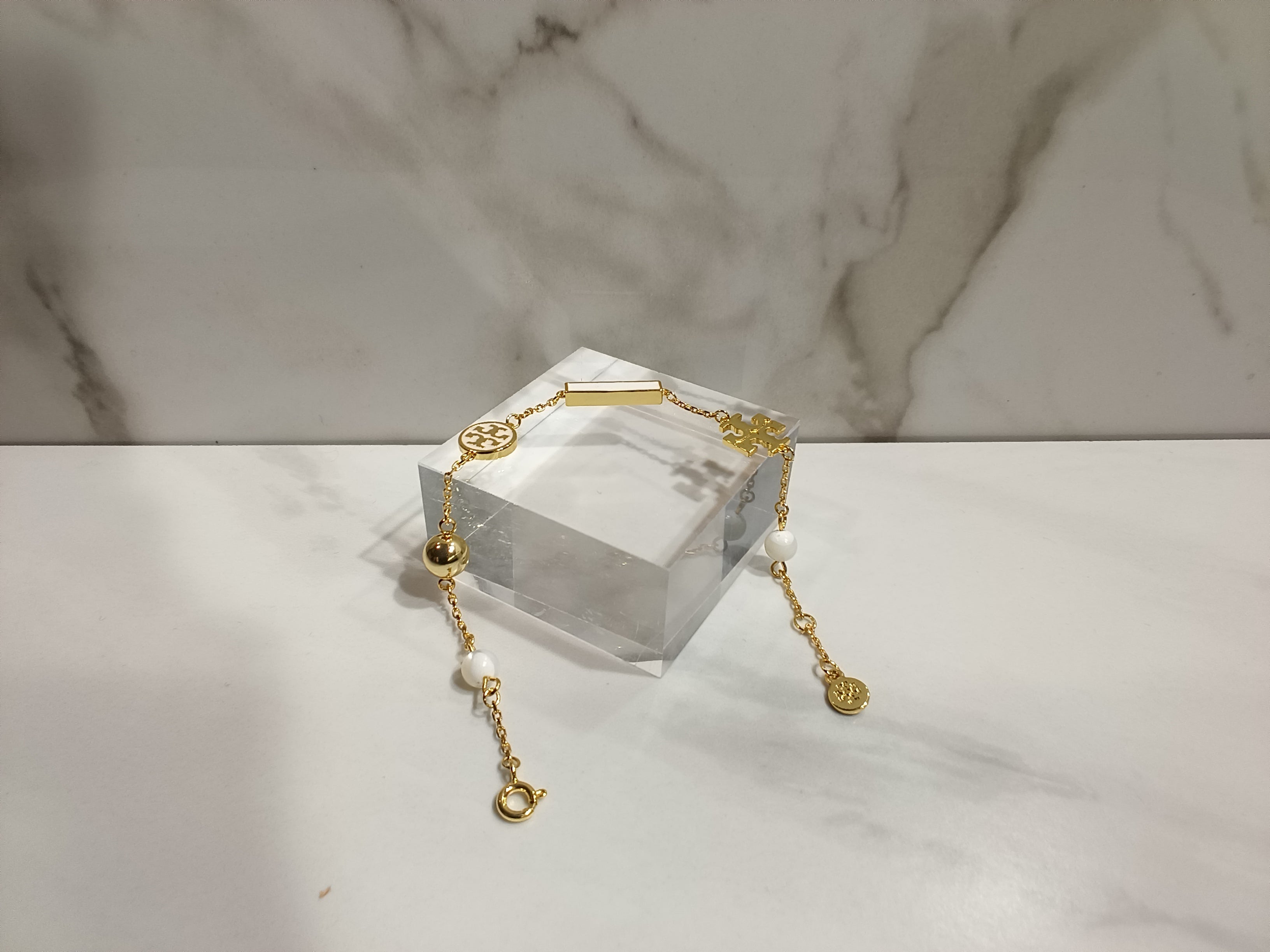Tory Burch White Enamel Icon Bracelet