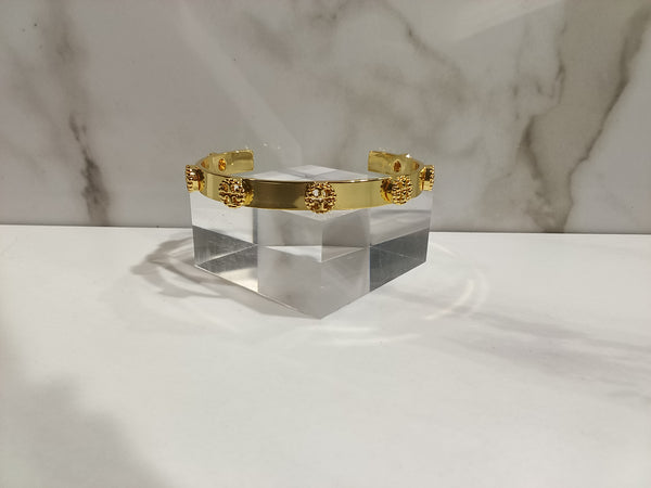 Tory Burch Gold Logo Cuff Bracelet