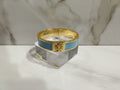 Tory Burch Teal Enamel Logo Bangle