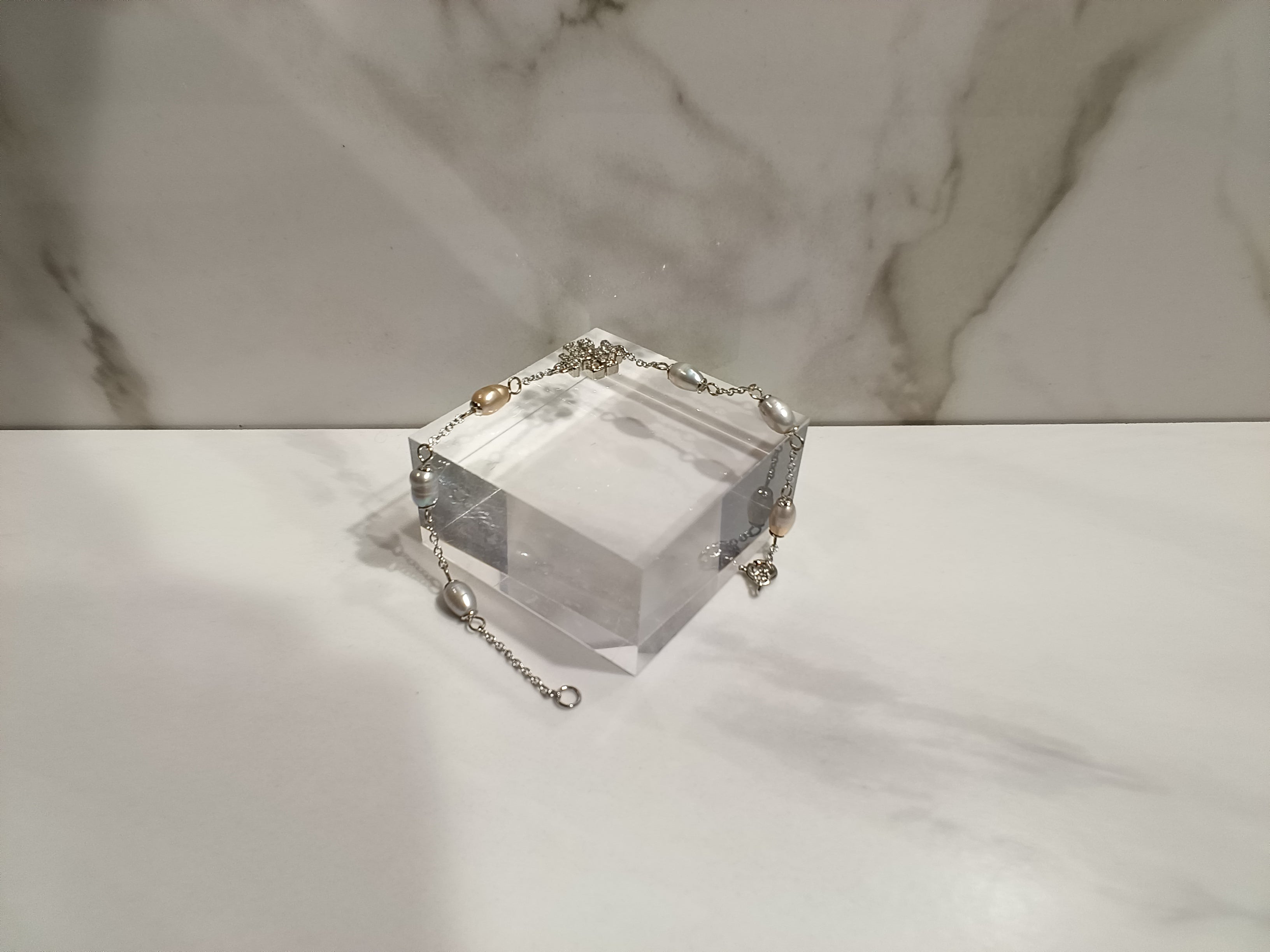 Tory Burch Silver Black Pearl Bracelet
