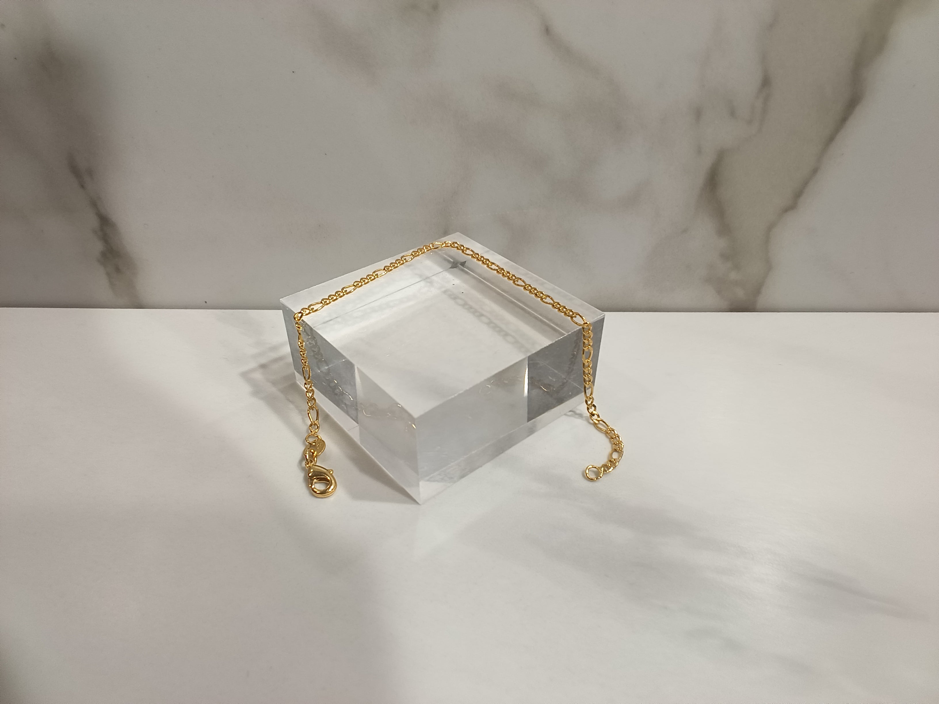 Gold Over Brass Figaro Chain Bracelet