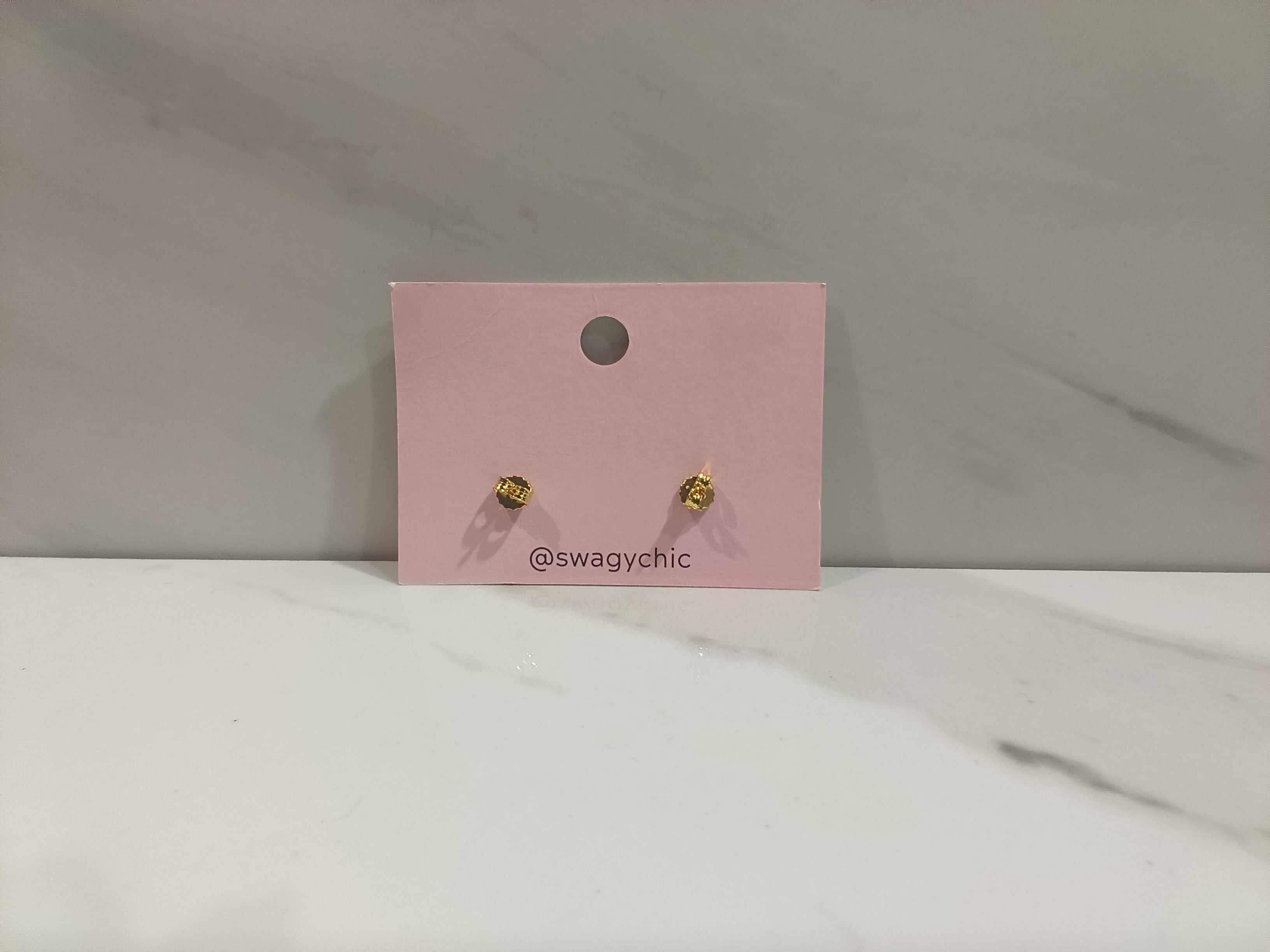 SwagyChic Gold Pavé Lightning Bolt Stud Earrings
