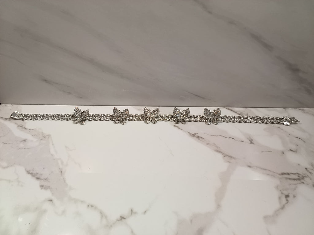 Butterfly Pavé Cuban Link Dog Chain