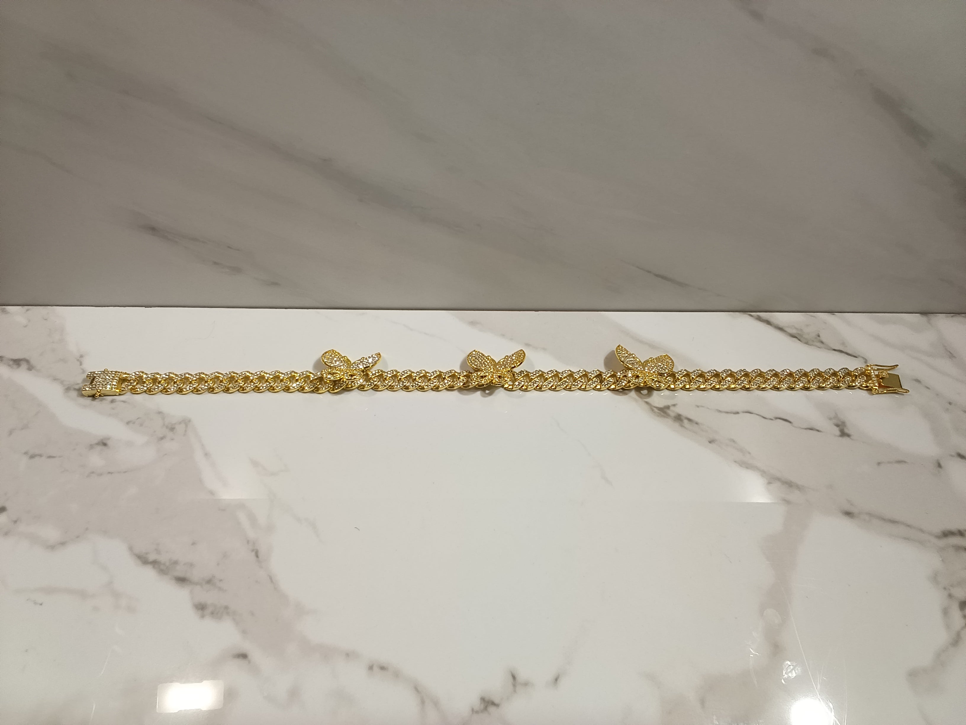 Butterfly Pavé Cuban Link Dog Chain