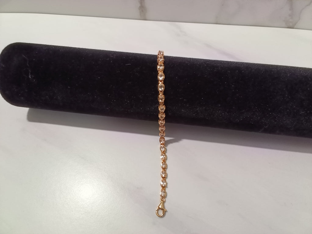 Rose Gold Moissanite Floral Link Tennis Bracelet